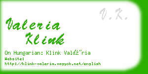 valeria klink business card
